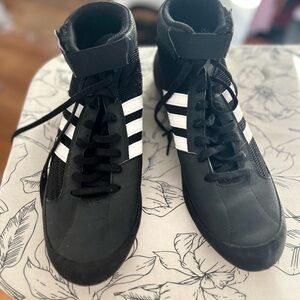 Black and White High-Top wrestling shoes